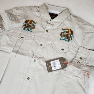 NWT Howler Brothers Men's Medium Swan Valley Monster Gaucho Snapshirt Shirt
